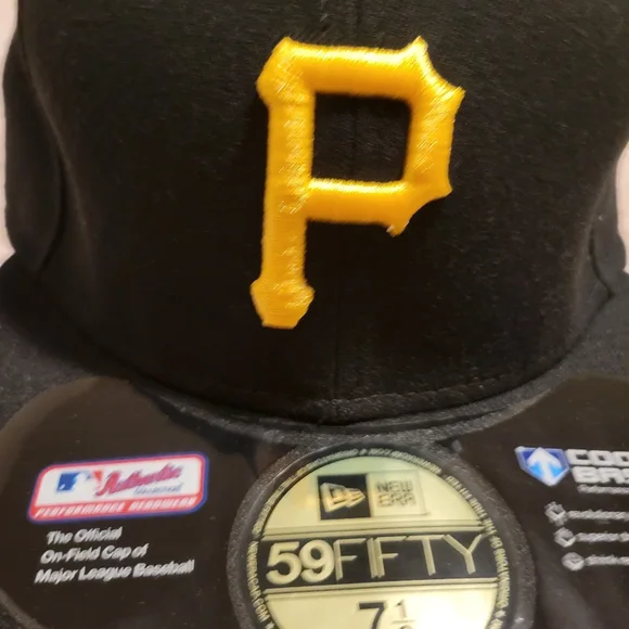 Pittsburgh Pirates New Era 59 Fifty MLB Cool Base Yellow P Cap Hat Size 7-1/8" - Picture 4 of 12